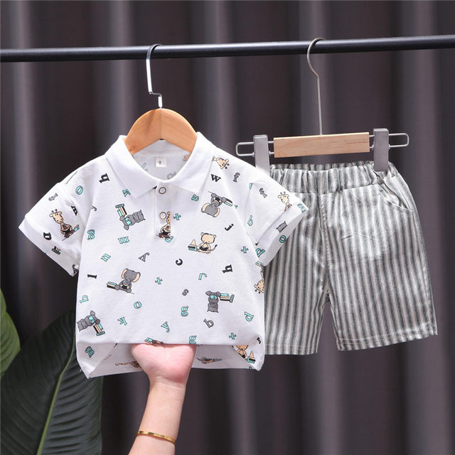 New Summer Baby Clothes Suit Children Fashion Boy Girls Cartoon T-Shirt Shorts 2Pcs/Set Toddler Casual Clothing Kids Tracksuits