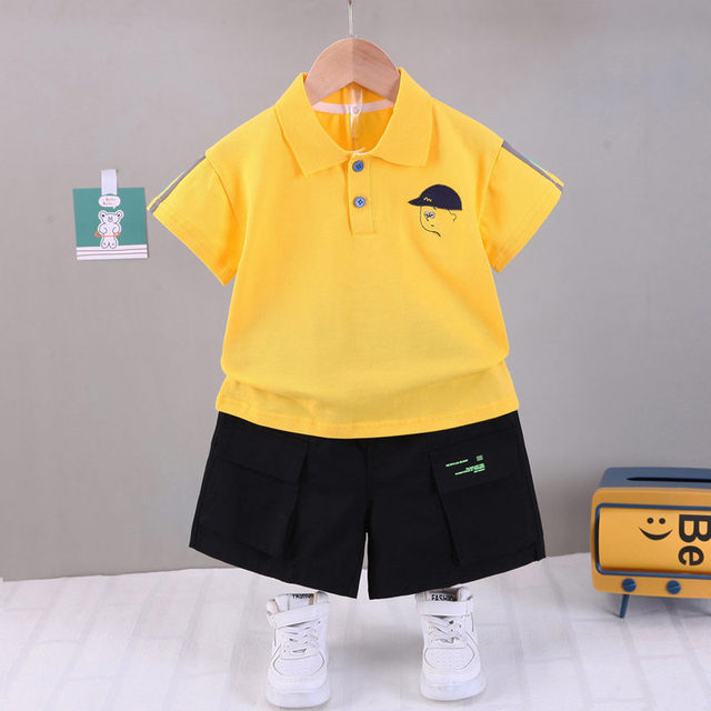 New Hot Suit Summer Children Boys Girls Clothes Kids Cotton Letter Short Sleeve T-shirt 2pcs/sets Toddler Clothes 0-5 Years