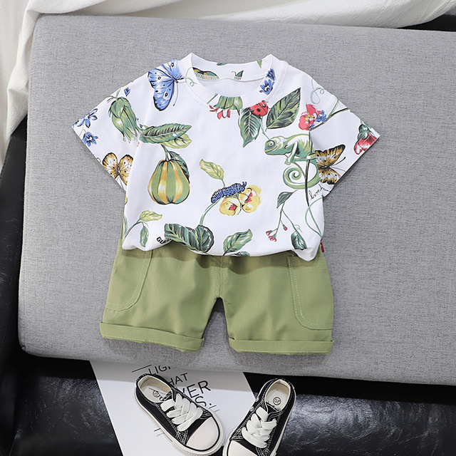 New summer baby girls clothes suit children boys fashion cotton T-shirt shorts 2pcs/sets baby casual outfit kids tracksuits