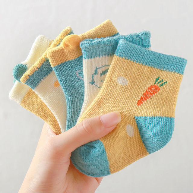 5 Pairs Infant Socks Spring Autumn New Cute Cartoon Cotton Socks Breathable Loose Lace Kids Socks Toddler Girl Autumn Clothes 2022