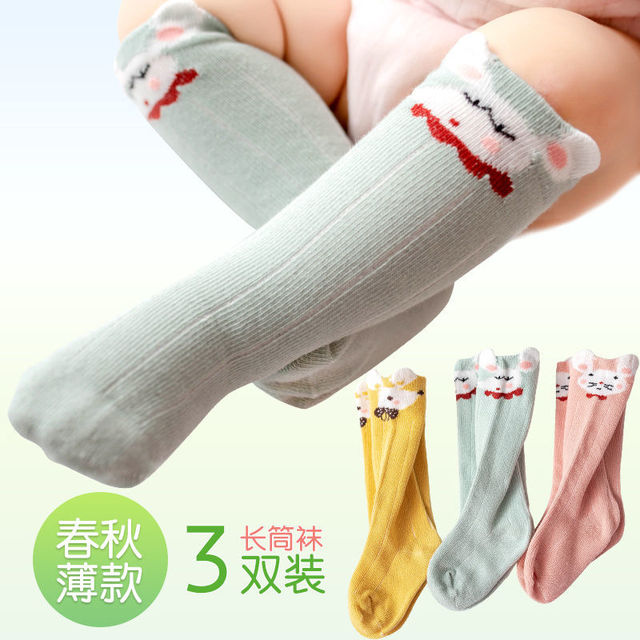 3 Pair Kids Socks Knee High Socks Baby Girls Boys Soft Cotton Children Socks Kids Knee High Cute Printing Toddler Newborn Socken