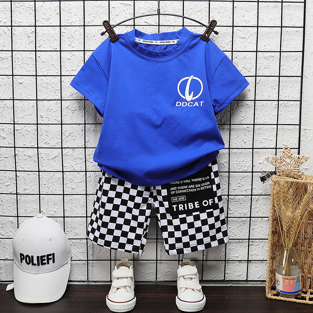 New Summer Children Clothes Baby Boys Girls Outfits Cartoon Cotton T-shirt 2pcs/sets Infant Kids Trend Toddler Tracksuits