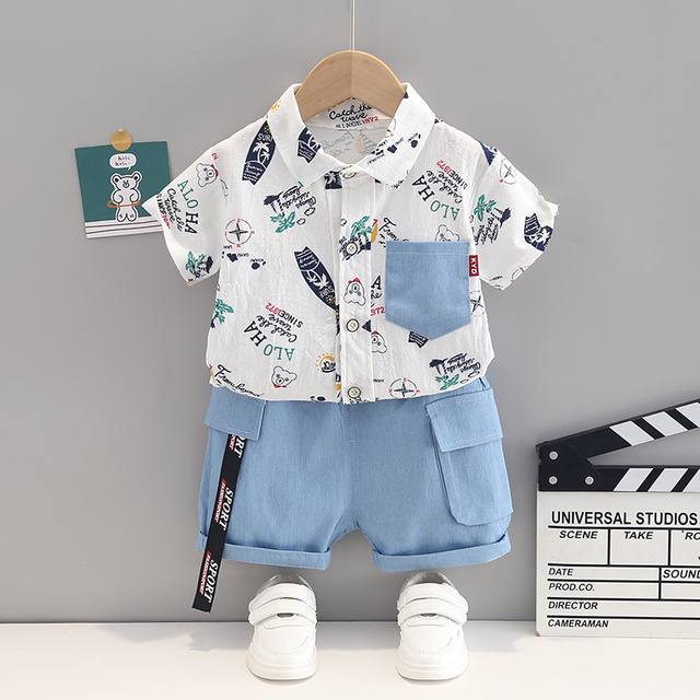 New summer baby clothes suit children boys fashion casual shirt shorts 2pcs/sets baby sport costume infant kids tracksuit