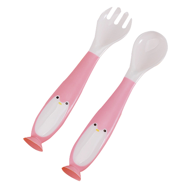 2pcs/set baby spoon fork set baby utensils portable children tableware baby feeding tableware food