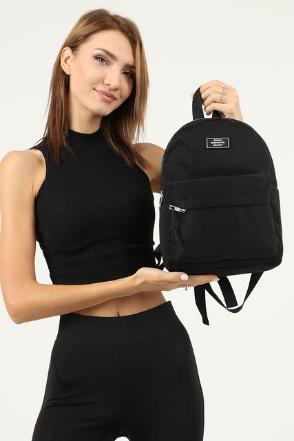 Black 2-compartment backpack