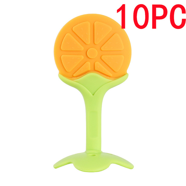 10pcs Fruit Baby Silicone Teether Baby Accessories Newborn Personalized Pacifier Cute DIY Teething BPA Free Toys for Kids