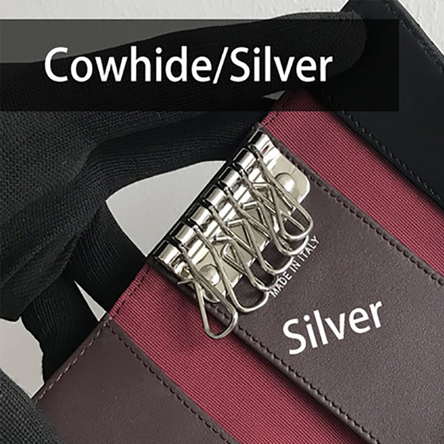 High Quality Genuine Leather Keychain Women Key Holder Organizer Pouch Cow Split Wallet Housekeeper Key Case Small Card Bag