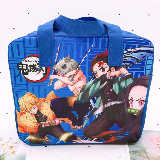 Demon Slayer Devil Blade Cartoon Anime Insulation Bag Kimetsu no Yaiba Tanjirou Nezuko Picnic Lunch Box Meal Bento Hand Storage Bag