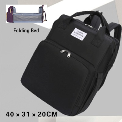 2020 New Woman Portable Folding Bed Light Diaper Backpack Large Capacity Multifunctional Leisure Double Shoulder Nappy Bag