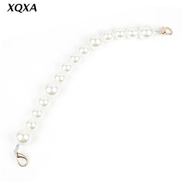 X7YA Artificial Pearl Purse Chain Handles For Handbag Shoulder Bag Strap Replacement