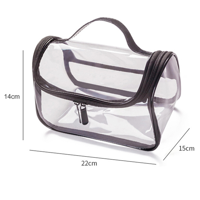 Travel PVC Cosmetic Bags INS Fashion Women Transparent Clear Zipper Makeup Bags Organizer Bath Wash Make Up Tote Handbags Case