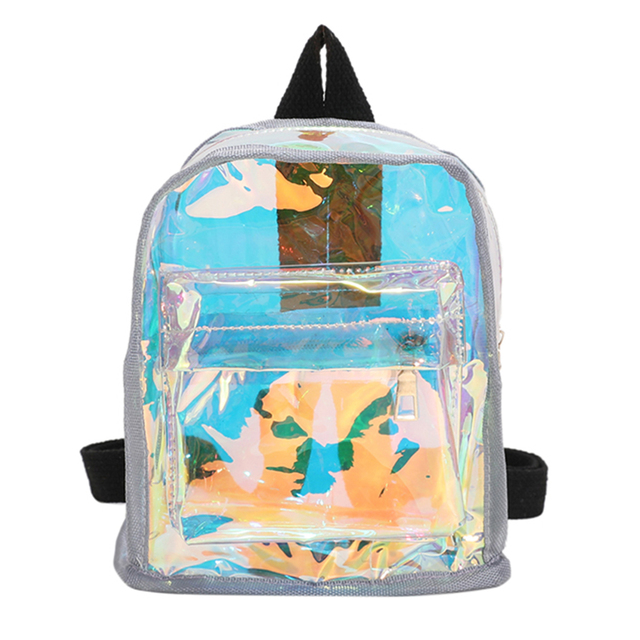 1PC Fashion Backpack Transparent PVC Cute Kids School Bag For Girls Student Bookbag Summer Beach Streetwear Bag