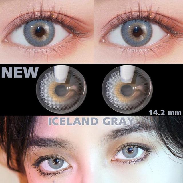 Eye Color Contact Lenses 2pcs Natural Colored Lenses Blue Pink Cosmetic Contact Lenses Yearly Eye Contact Lenses