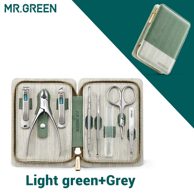 MR.GREEN Manicure Set Pedicure Sets Nail Clipper Stainless Steel Professional Nail Cutter Tools With Travel Tool Bag