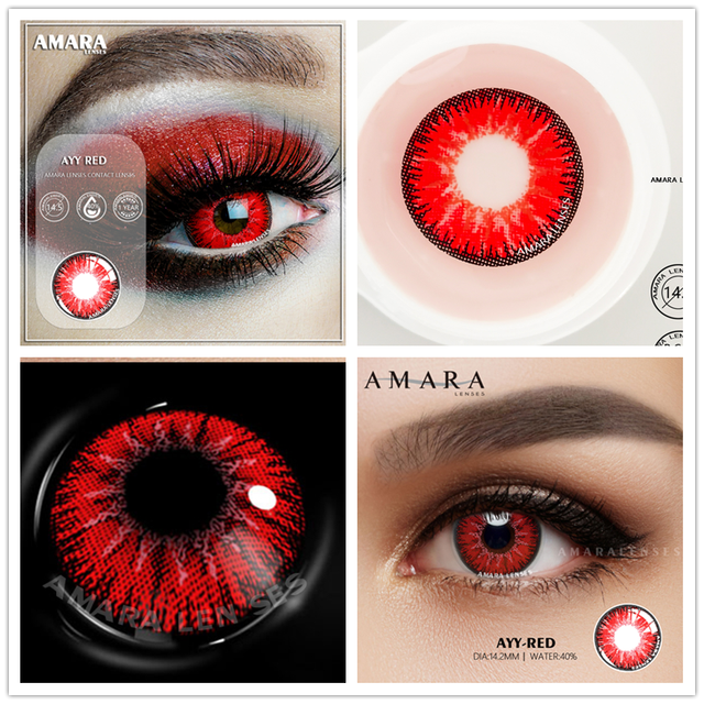 AMARA 2pcsCosplay أنيمي عيون العدسات للعيون AYY سلسلة ماكياج Sharingan الجمال العدسات اللاصقة العين مستحضرات التجميل اللون عدسة عيون