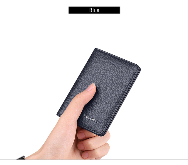 WILLIAMPOLO - Men's Slim Wallet, Luxury Genuine Leather Card Holder, Slim Wallet, New Fashion