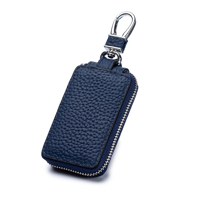 2022 New Genuine Leather Car Key Holder For Men Unisexl Keys Bag Men Leather Key Bag Women Zipper Key