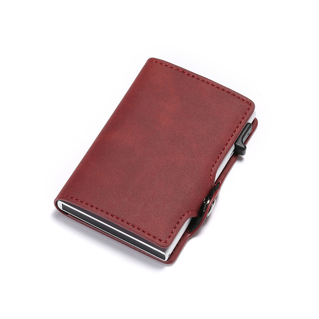 DIENQI - Leather Anti-theft Card Holder for Men and Women, Anti-magnetic, Credit Cards, Simple Wallet, Pocket Case