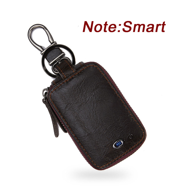 Smart Bluetooth Compatible Tracker Genuine Leather Wallet Keys Organizer Men Smart Car Holders Housekeeper Keychain Men