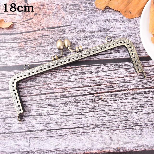 1PC Bronze DIY Purse Handbag Handle Coins Bags Metal Kiss Clasp Frame Lock New Fashion Handle 8.5/10.5/12.5/15/16/18/20cm