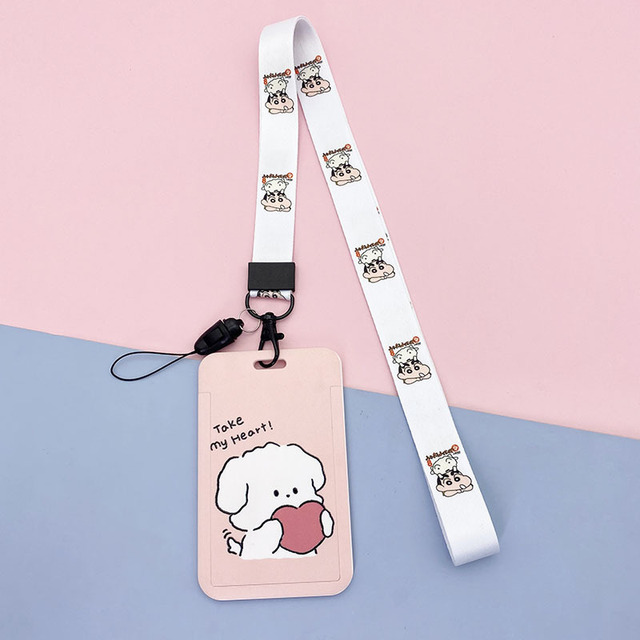 New cute cartoon student meal ID card holder campus card ID badge holder lanyard access control subway bus card protective cover