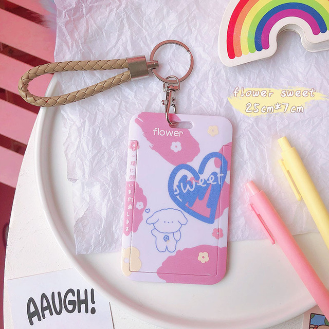 Cartoon Card Holder Campus Bus ID Card Buckle Anti-theft Portable Student Wallet Access Control Card Bag Protect Cover