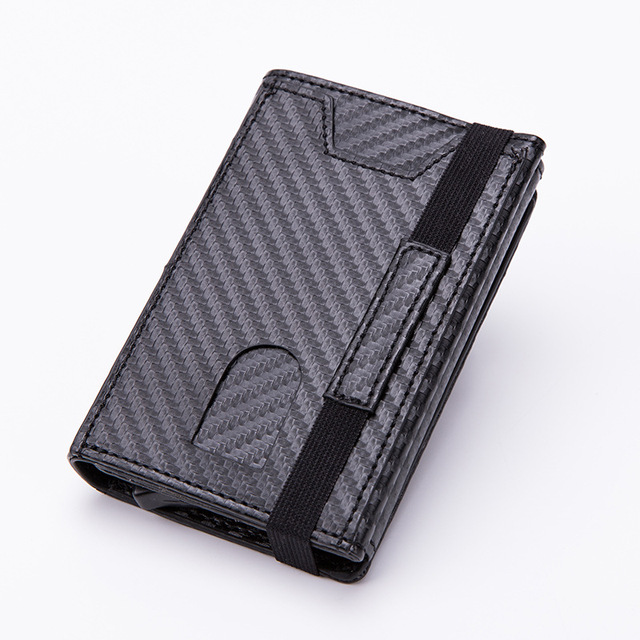 Cizicooco New Carbon Fiber Men Credit Card Holder Blocking Rfid Wallet Unisex Leather Security Information Aluminum Alloy Wallet Frame