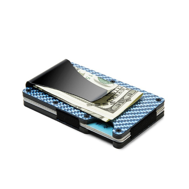 Rfid Carbon Fiber Mini Wallet Men Small Wallet Slim Thin Smart Pocket Card Wallet