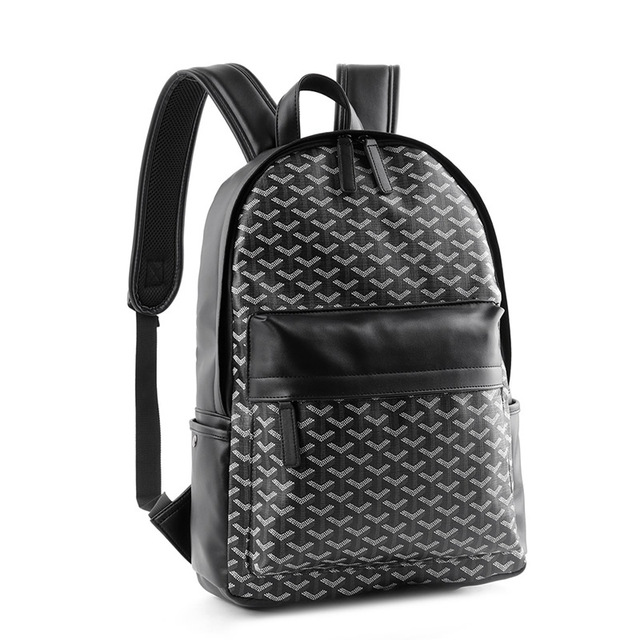 Fashion Classic Plaid Korean Version Large Capacity Backpacks PU Leather Waterproof Travel Bag Urban Business Men's Schoolbag