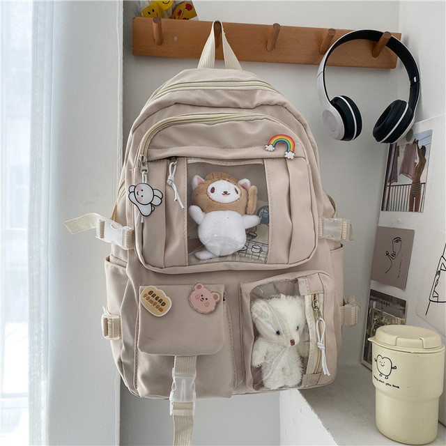 High school student backpack large capacity ins Japanese junior high school student schoolbag female Korean elegant mori girl