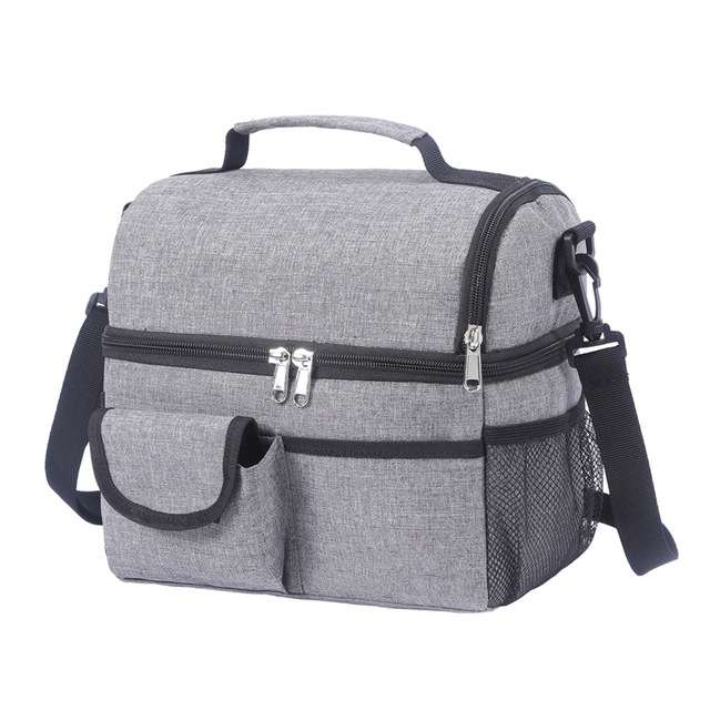 2 Layer Waterproof Lunch Bag Leakproof Thermal Fresh Cooler Thermal Picnic Food Fruit Bag Insulated Lunch Bag For Men Women