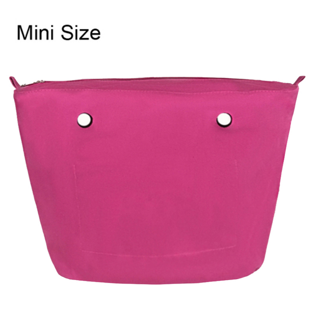 Classic Mini Size Waterproof Solid Canvas Insert Inner Liner Insert Zipper Pocket For Obag O Bag Silicone Handbag Bag