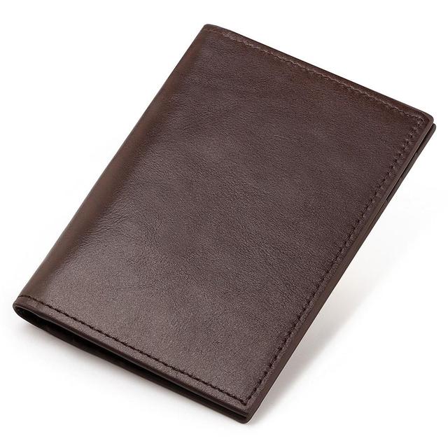 Genuine Leather Slim Passport Case With RFID Lock & Travel ID Card Holder