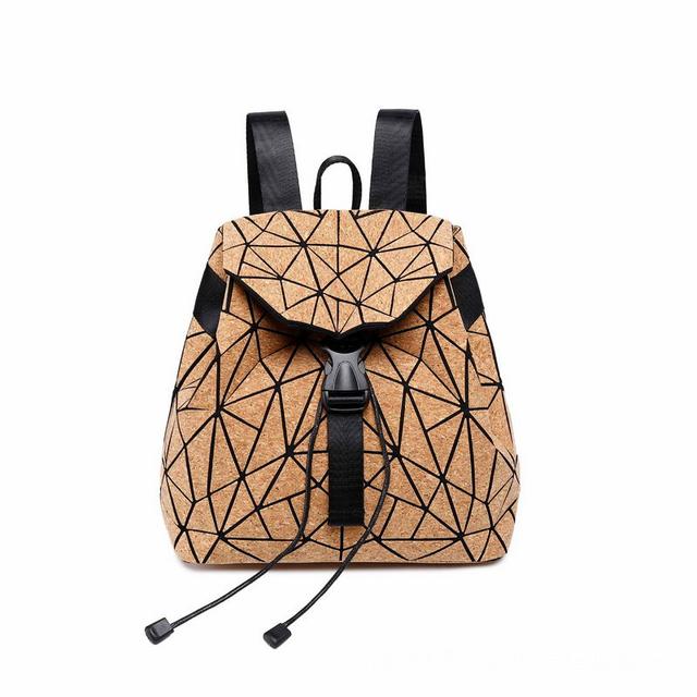 W638 kandra diamond geometric cork backpack deformation student school bags for teenage girl travel bags dropshipping