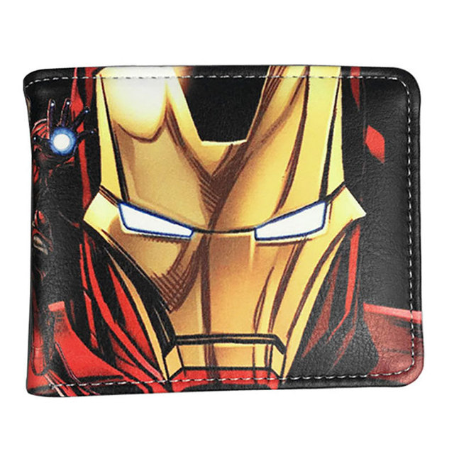 Disney Marvel Avengers Iron Man Spider-Man give boys birthday gifts anime cartoon short two fold wallet purse