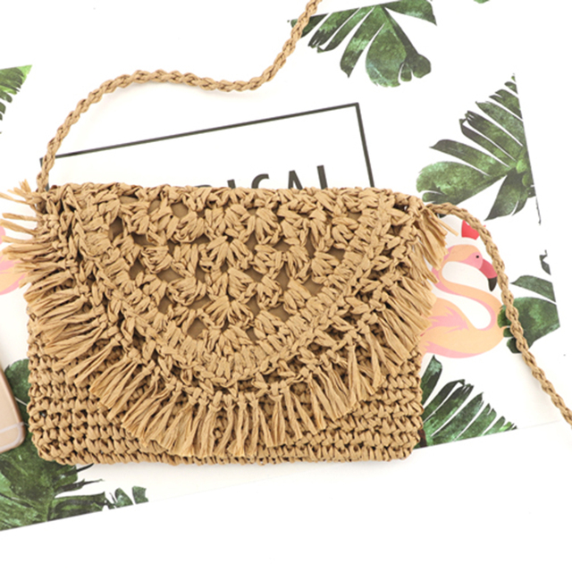 Summer straw bags for women 2021 tassel handmade beach bags raffia rattan woven handbags female holiday crossbody bags clutch