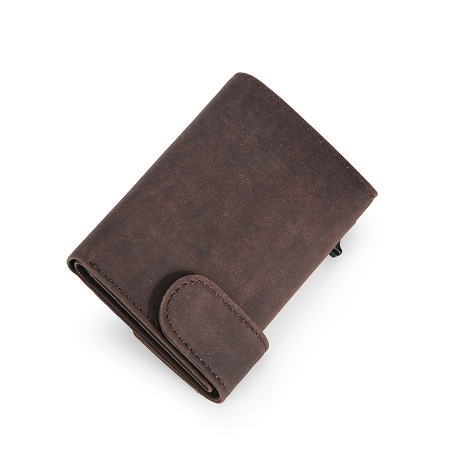 Leather Sign Card Holder Men Wallets Slim Thin Coin Purse Pocket Money Bags Luxury Small Metal Wallet Male Purses Portemonnaie