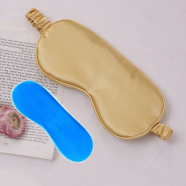 Gel Ice Silk Bag Sleep Mask Ice Hot Compress Relieve Fatigue Remove Dark Circles Eyes Spa Sleep Luminous Eye Mask Eyeshade