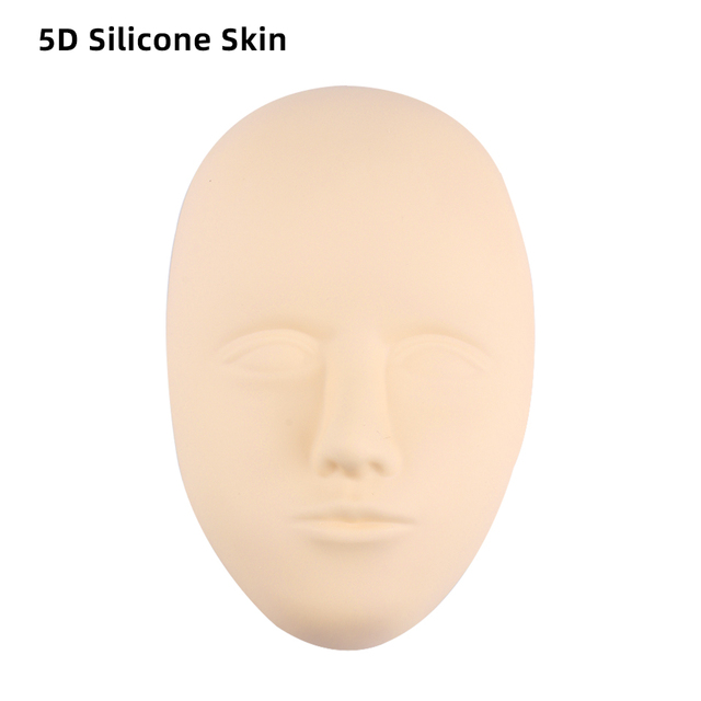 5D Silicone Practice Training Permanent Skin Plastic Holder Eyebrow Lips Eyes Tattoo Practice Skin Mannequin Dummy Face Head Tools