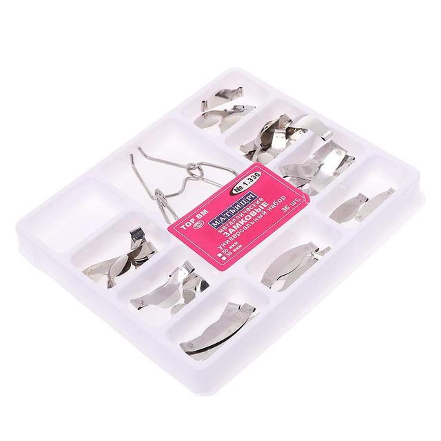 3 set dental saddle contoured matrices metal matrix universal set with spring clips