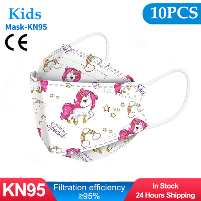 10-50pcs fpp2fan Kid Fish Cartoon kn95fan 4 Protective Layer fpp2 Approved Mask Breathing Mouth Mask KN95 Mascarilla Infantil