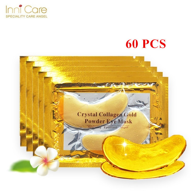 InniCare 50/60/80/100pcs Crystal Collagen Golden Eye Mask Dark Circles Acne Beauty Patches for Eye Skin Care Korean Cosmetics