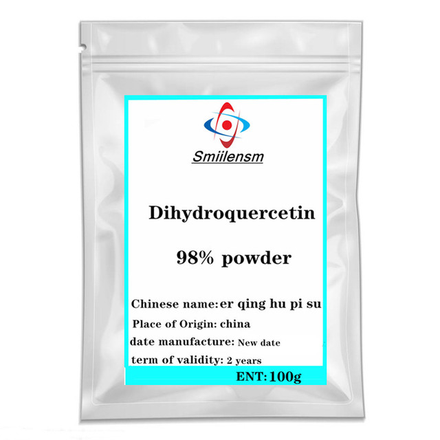 رائجة البيع السائبة Dihydroquercetin مسحوق 98% كيرسيتين ثنائي هيدرات سيبيريا لارك استخراج CAS 480-18-2 Taxifolin DHQ مسحوق