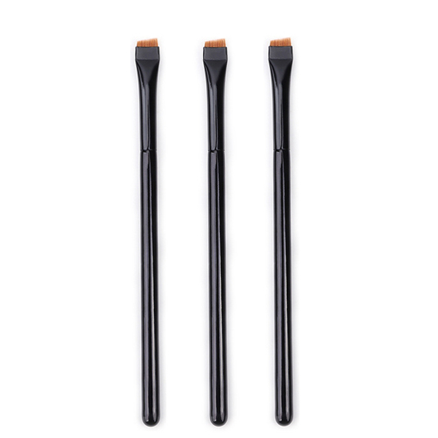 3pcs Professional Eye Makeup Brush Flat Eyeliner Brushes Angle Eyebrow Delicate Application Detail Outline Eye Make Up Brush