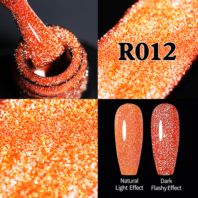 ur sugar fluorescent reflective gel nail polish neon yellow pink red glitter semi permanent soak off uv led nail polish