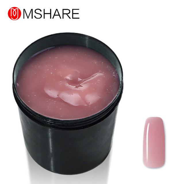 MSHARE Clear Pink Fiberglass Gel For Nails Extensions Fiber Nails UV Fast Builder 142g 5oz