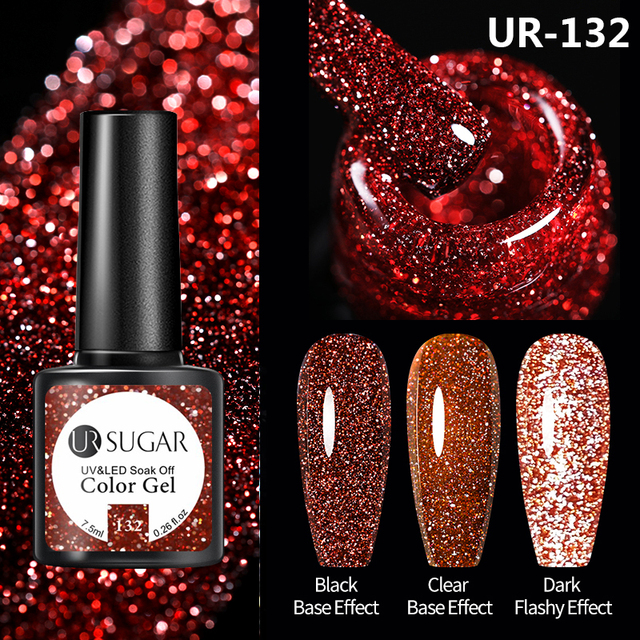 UR SUGAR 7.5ml Glitter Reflective Gel Nail Polish Manicure Nail Art Semi Permanent UV LED Nail Polish Lamp