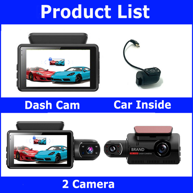 FHD Car DVR Recorders Car Dash Cam Dual Record Video Recorder Dash Cam 1080P DVR Night Vision Video Recorders Dashcam