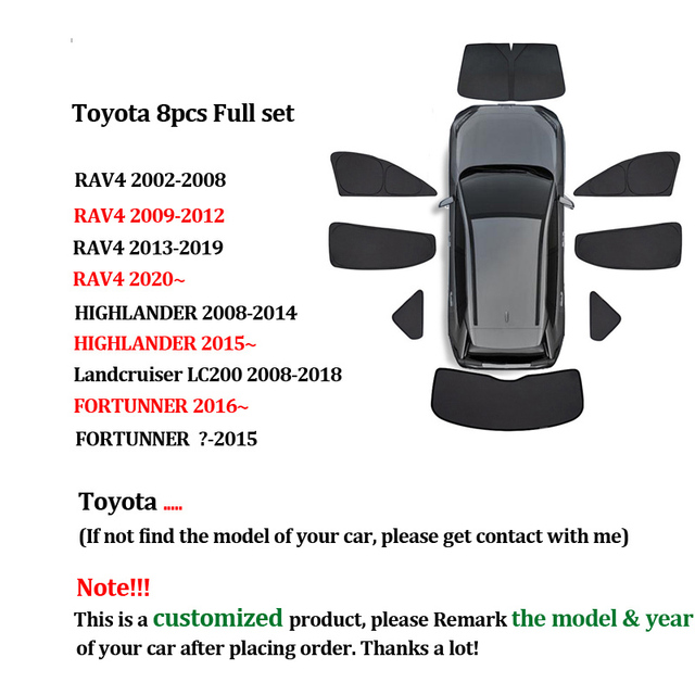 نافذة السيارة الشمس الظل لتويوتا RAV4 كامري الزجاج الأمامي ظلة الجبهة الخلفية الجانب الخصوصية طوي كوة أعمى UV كتلة الستار
