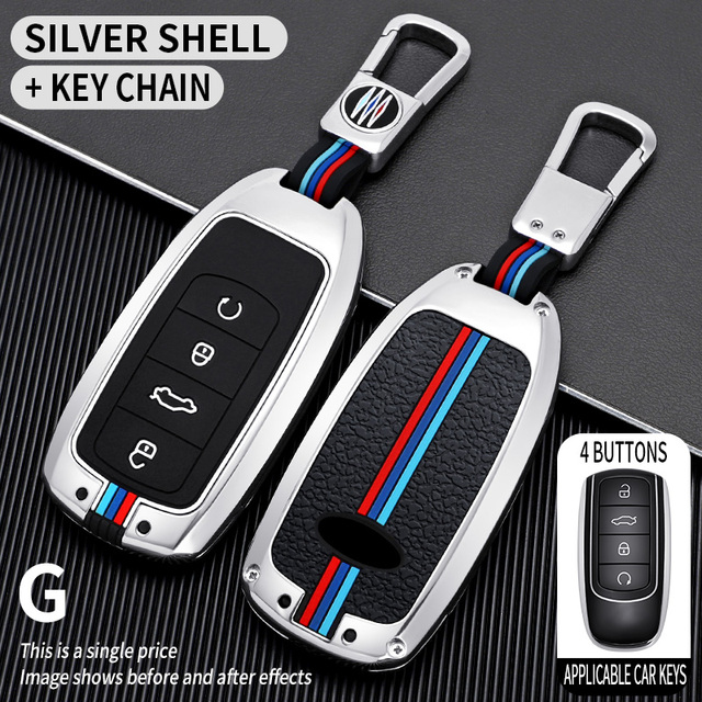 1x Zinc Alloy 4 Button Smart Car Key Case For Chery Tiggo 8 Pro Tiggo 8 Plus New 5plus 7pro Shell Key Bag Protector